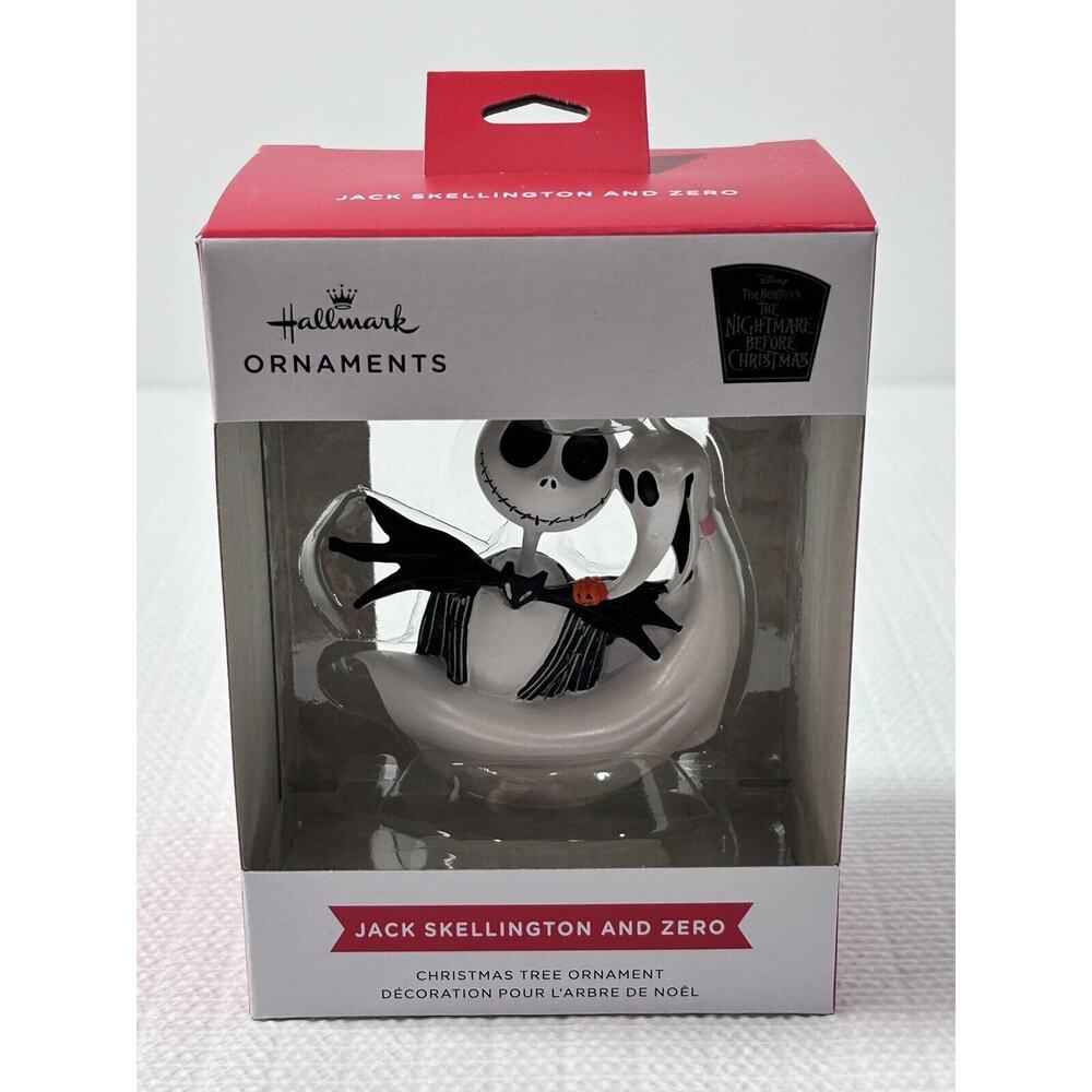 Hallmark Disney Nightmare Jack Skellington + Zero‎ Christmas Halloween Ornament